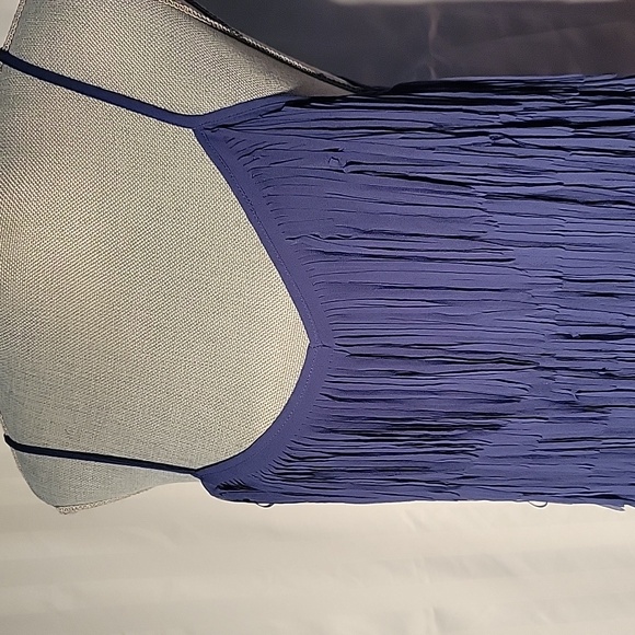 Lost April Woman's Blue Flapper Fringe Spaghetti Strap Top, Size: S, NWT - Picture 2 of 9